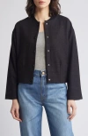 Wit & Wisdom Knit Bomber Jacket In Charcoal Indigo Multi