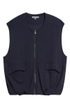 Wit & Wisdom Knit Zip-up Vest In Black