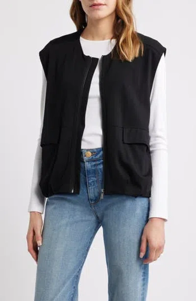 Wit & Wisdom Knit Zip-up Vest In Black
