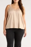 Wit & Wisdom Lace Trim Camisole In Neutral