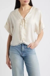 Wit & Wisdom Lace Trim Dolman Sleeve Top In Neutral