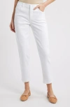 Wit & Wisdom 'ab'solution High Waist Raw Hem Ankle Straight Leg Jeans In Optic White Artisanal