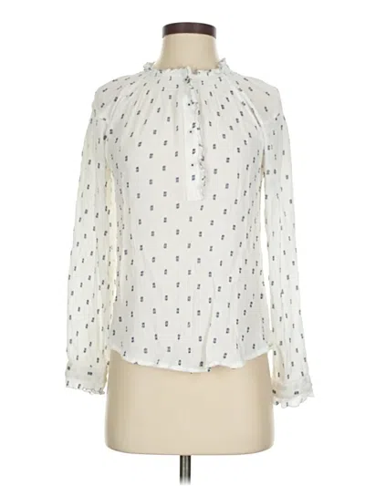 Pre-owned Wit & Wisdom Long Sleeve Blouse In White