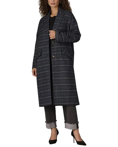 Wit & Wisdom Longline Wool-blend Coat In Blue