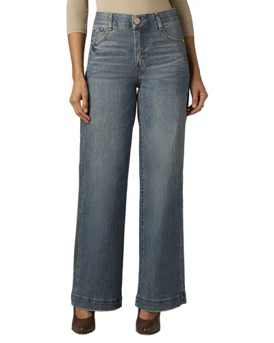 Wit & Wisdom Mid Blue Artisanal Gracie Skyrise Double Side Seam Wide Leg Jean