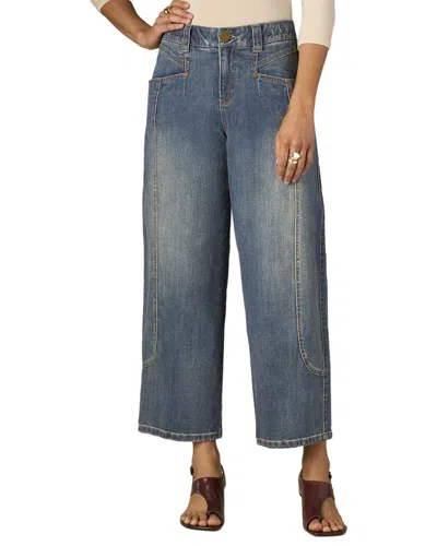 Wit & Wisdom Mid Blue Artisanal High Rise Barely Barrel Jean