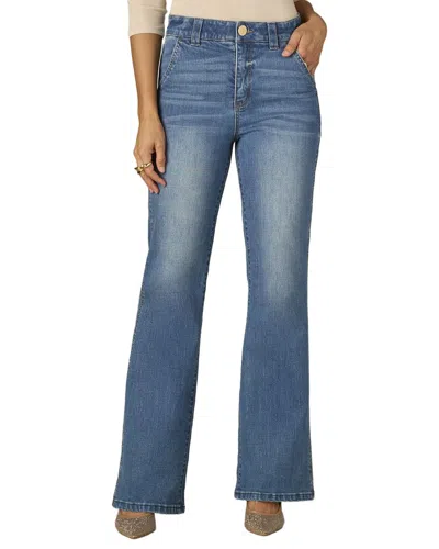 Wit & Wisdom Mid Blue Skyrise Double Side Seam Trouser Detail Boot Jean In Multi