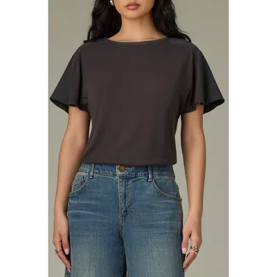 Wit & Wisdom Mixed Media Knit Top In Black
