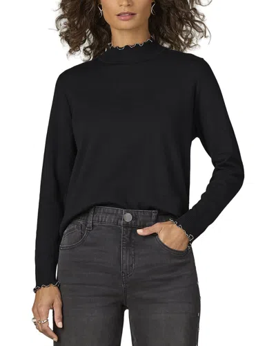 Wit & Wisdom Mock Neck Sweater In Black