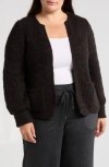 Wit & Wisdom Open Stitch Cardigan In Black