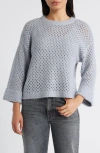 Wit & Wisdom Open Stitch Cuffed Sweater In Blue Shadow