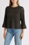 Wit & Wisdom Open Stitch Cuffed Sweater In Espresso