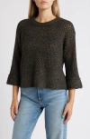 Wit & Wisdom Open Stitch Cuffed Sweater In Espresso