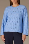 Wit & Wisdom Open Stitch Pullover Sweater In Heather Cerulean Blue