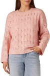 Wit & Wisdom Open Stitch Pullover Sweater In Heather Sweet Melon