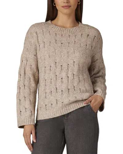 Wit & Wisdom Open Work Sweater In Brown