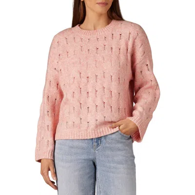 Wit & Wisdom Openwork Knit Sweater In Pink