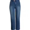 Wit & Wisdom Patch Pocket High Waist Wide Leg Jeans In Blue