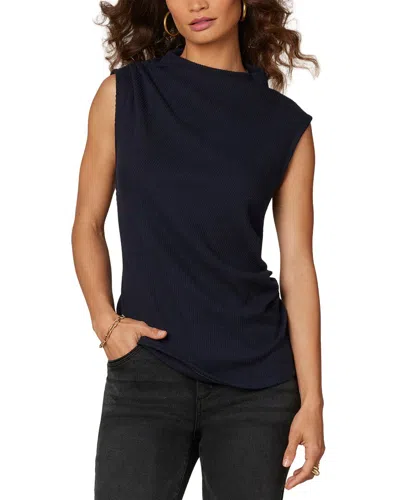 Wit & Wisdom Petite Asymmetrical Pleat Tank In Blue