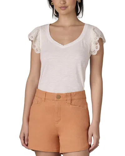 Wit & Wisdom Petite Mixed Media Top In Transparent