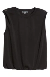 Wit & Wisdom Pleat Shoulder Sleeveless Blouson Top In Black