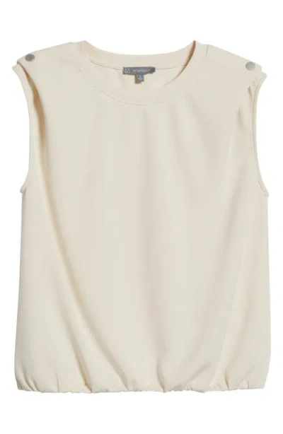 Wit & Wisdom Pleat Shoulder Sleeveless Blouson Top In Blanched Almond