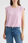 Wit & Wisdom Pleated Cap Sleeve T-shirt In Pink