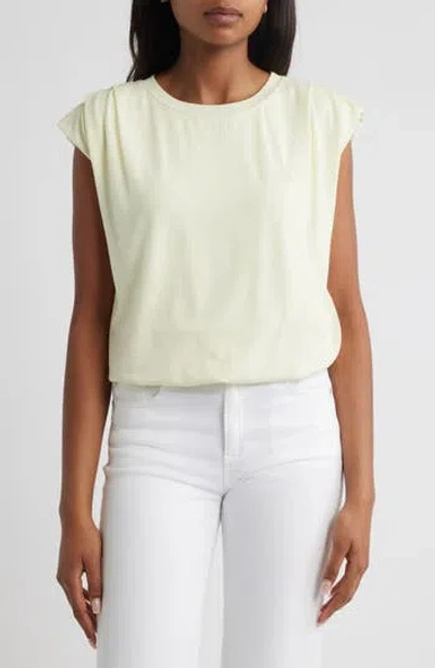 Wit & Wisdom Pleated Cap Sleeve T-shirt In Neutral