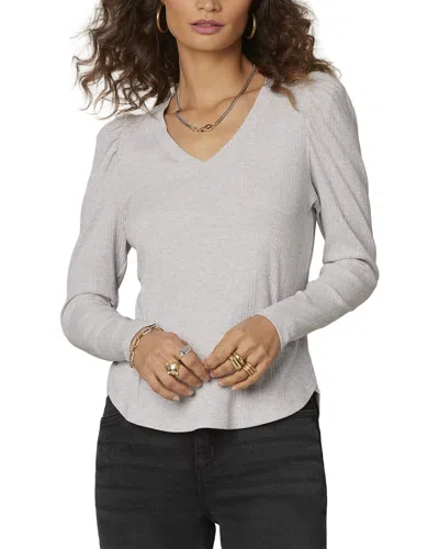 Wit & Wisdom Puff Sleeve Knit Top In Gray