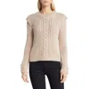 Wit & Wisdom Rhinestone Accent Crewneck Sweater In Brown