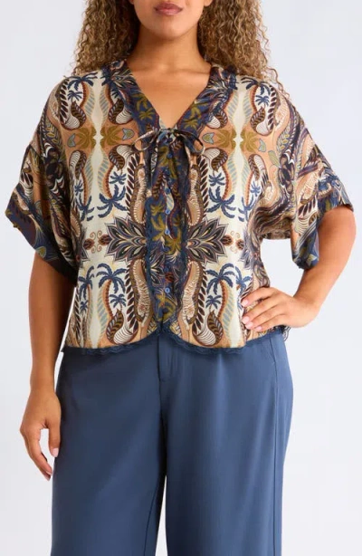Wit & Wisdom Roll Cuff Dolman Sleeve Top In Multi