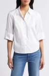 Wit & Wisdom Roll Tab Button-up Shirt In Off White