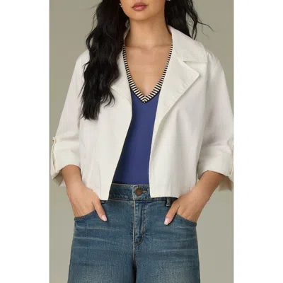 Wit & Wisdom Roll Tab Open Front Soft Blazer In White