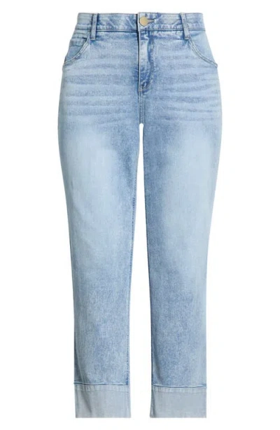 Wit & Wisdom Round-up High Waist Cuffed Boyfriend Jeans In Blue