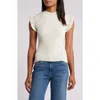 Wit & Wisdom Ruffle Cuff Rib Sweater In Ivory