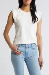 Wit & Wisdom Ruffle Sleeve Top In Off White