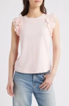 Wit & Wisdom Ruffle Sleeve Top In Whisper Pink