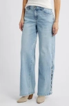 Wit & Wisdom 'ab'solution Skyrise Frayed Ankle Wide Leg Jeans In Blue