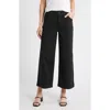 Wit & Wisdom Sam High Waist Ankle Wide Leg Twill Pants In Black