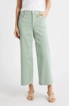 Wit & Wisdom Sam High Waist Ankle Wide Leg Twill Pants In Frosty Mint