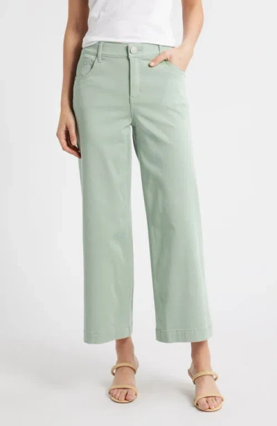 Wit & Wisdom Sam High Waist Ankle Wide Leg Twill Pants In Frosty Mint