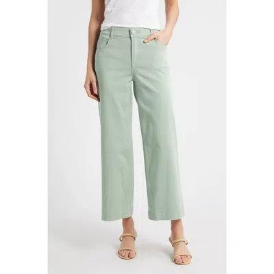 Wit & Wisdom Sam High Waist Ankle Wide Leg Twill Pants In Frosty Mint