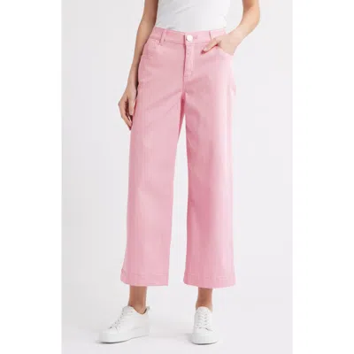 Wit & Wisdom Sam High Waist Ankle Wide Leg Twill Pants In Frosty Orchid