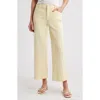Wit & Wisdom Sam High Waist Ankle Wide Leg Twill Pants In Lemon Lush