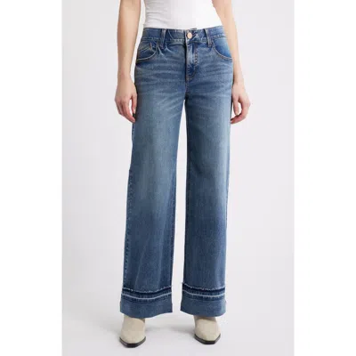 Wit & Wisdom Sam High Waist Reversed Released Hem Wide Leg Jeans In Multi
