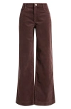 Wit & Wisdom Sam High Waist Wide Leg Corduroy Pants In Burgundy