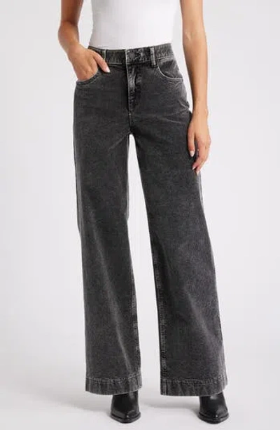 Wit & Wisdom Sam High Waist Wide Leg Corduroy Pants In Gray