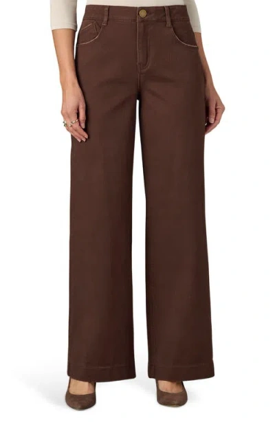 Wit & Wisdom Sam High Waist Wide Leg Jeans In Brown