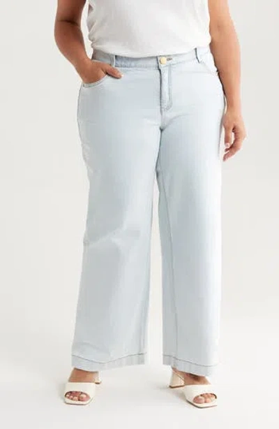 Wit & Wisdom Sam High Waist Wide Leg Jeans In Powder Blue