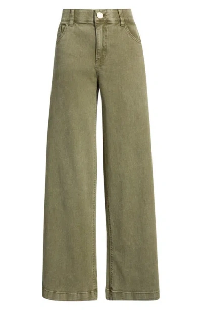 Wit & Wisdom Sam High Waist Wide Leg Jeans In Green